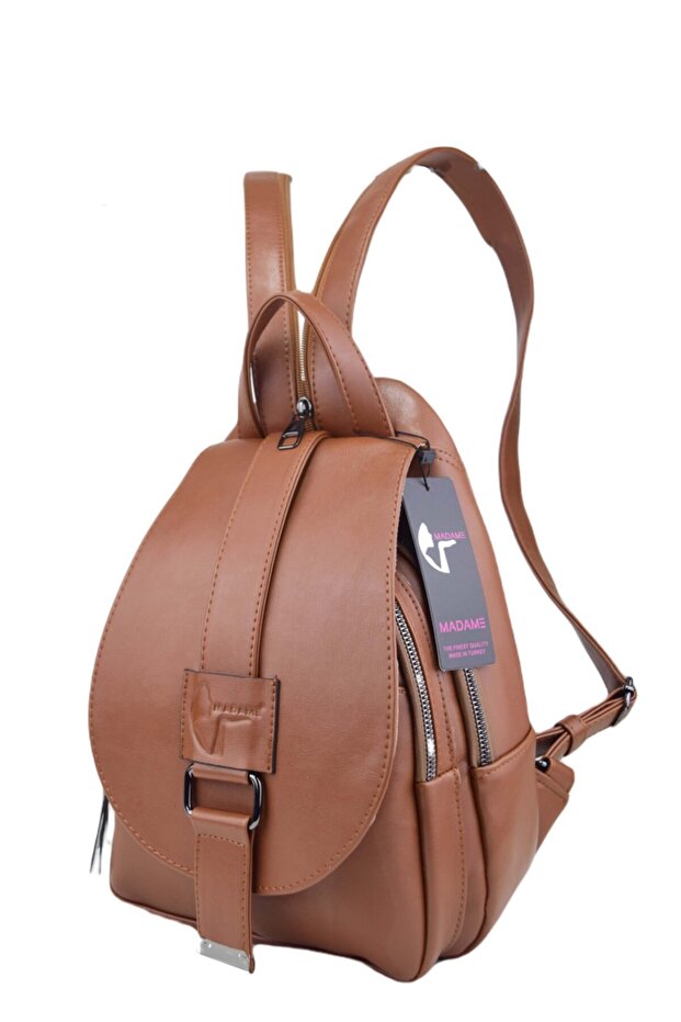 حقيبة ظهر مغطاة بلون أسمر مغطى بلون أسمر ضارب للصفرة - 2