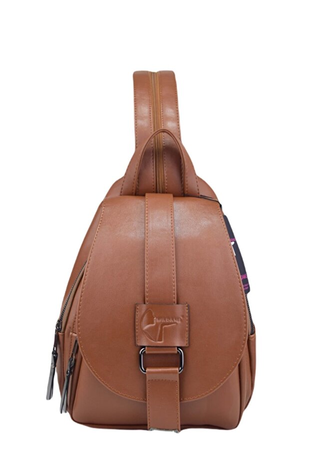 حقيبة ظهر مغطاة بلون أسمر مغطى بلون أسمر ضارب للصفرة - 3