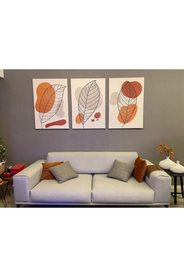 3lü Set Boho Bohem Bohe Retro Art Soyut Tablo Dekoratif Kanvas Tablo Canvas Tablolar Soyut Tablolar - 2