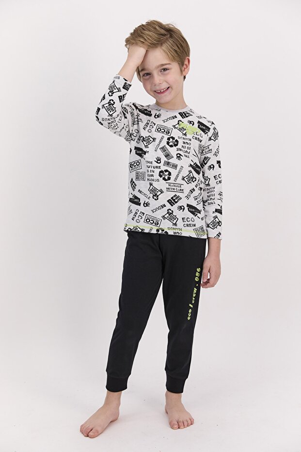 Rolypoly Planet Crew Karmelanj Erkek Çocuk Pijama Takımı - 2