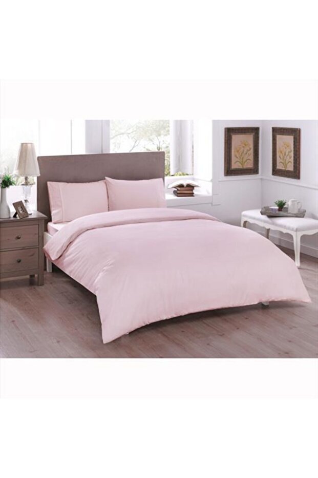 Hilays Ranforce Double Duvet Cover Set Basic Light Pink