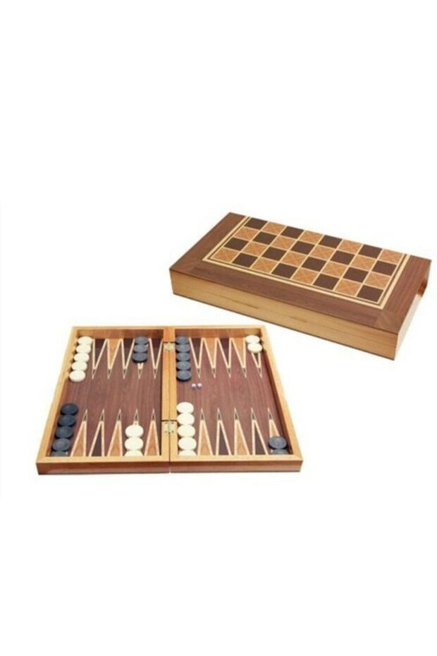 Solid Walnut Backgammon Large Size - 1