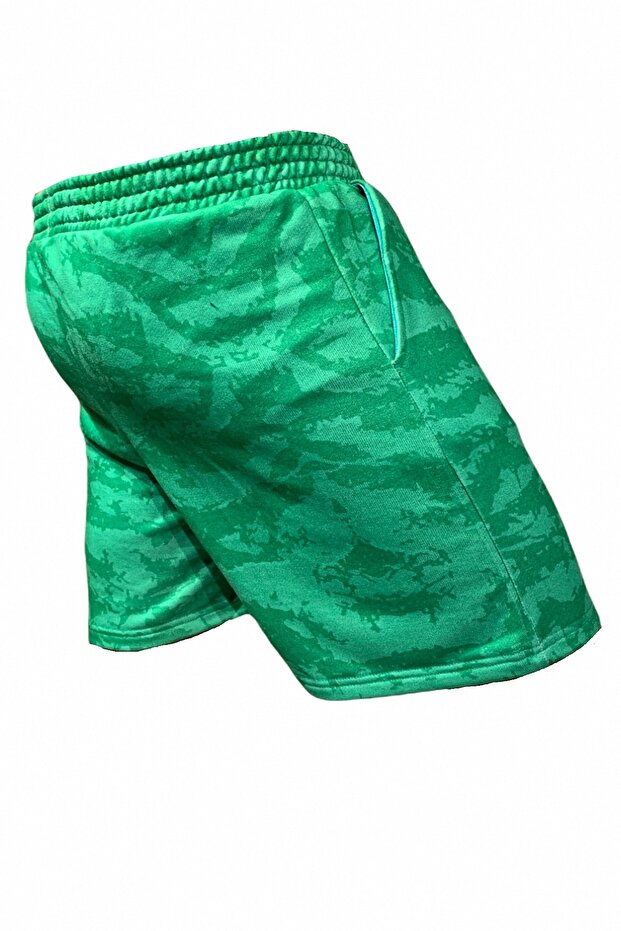 Men's Green Camouflage Printed Fitness Shorts