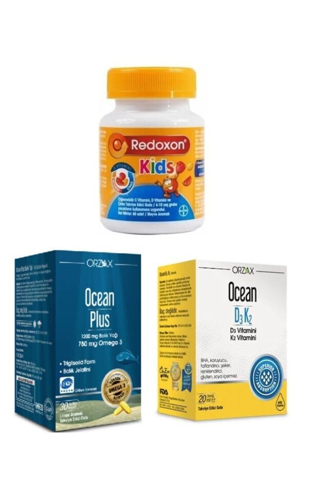 Kids 60 Tablet (c, D, Çinko) + Balık Yağı 30 Kapsül+ D3 K2 Vitamin Damla 20 Ml - 1