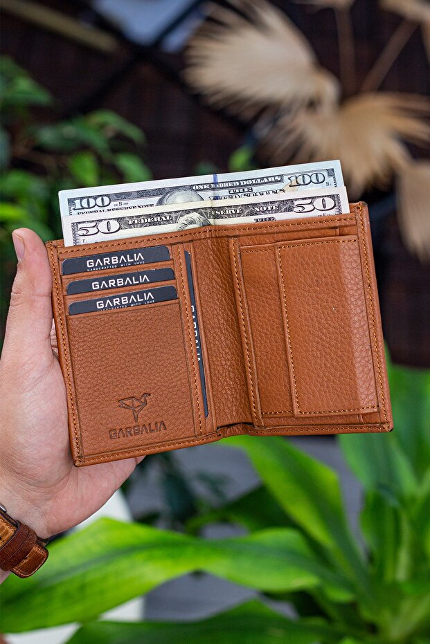 Denver Genuine Leather Coin Holder Tan Card Holder Wallet