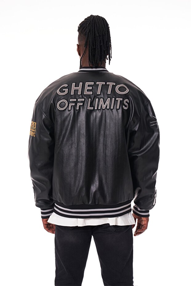 Unisex Siyah College Jacket - 2