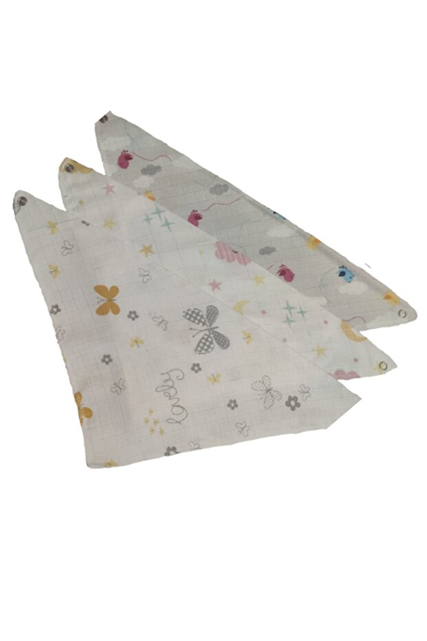 Muslin Baby Scarf 3 Pieces Girls Pattern
