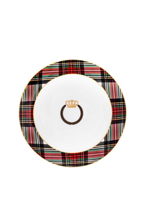 Beyaz Ekose Tabak 28cm - 1