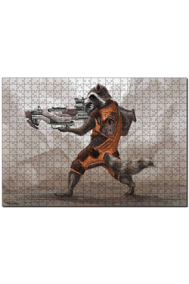أحجية الصور المقطوعة من Rocket Racoon Marvel ذات شخصية فريدة من نوعها مكونة من 1000 قطعة MDF (خشب)