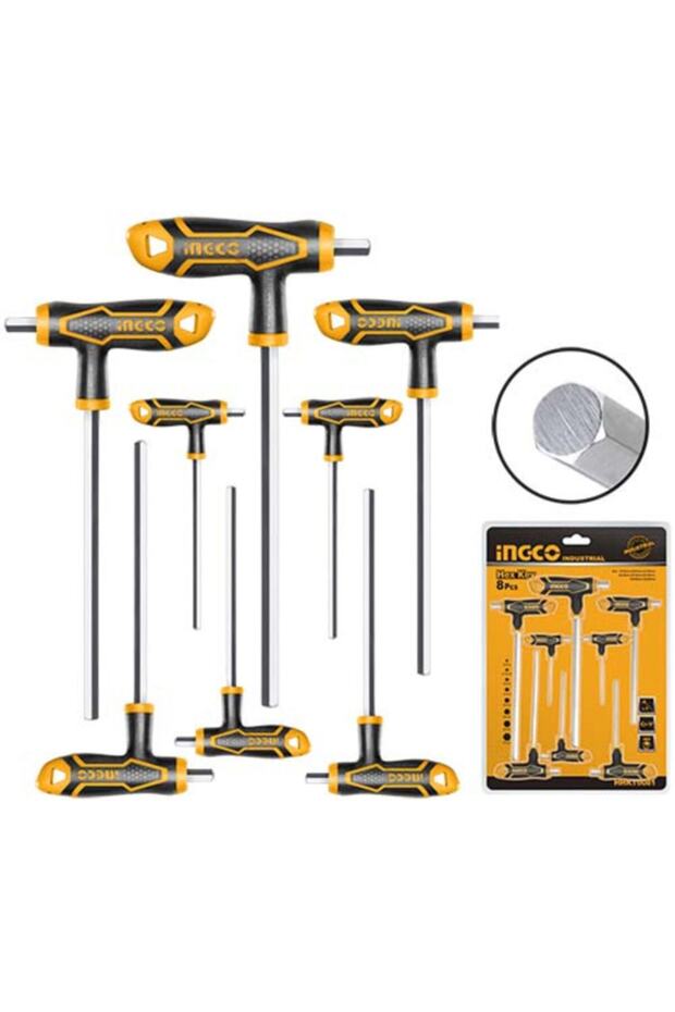 Ingco Endüstriyel 8'li T Kollu Alyan Anahtar Seti Hhkt8081 - 1