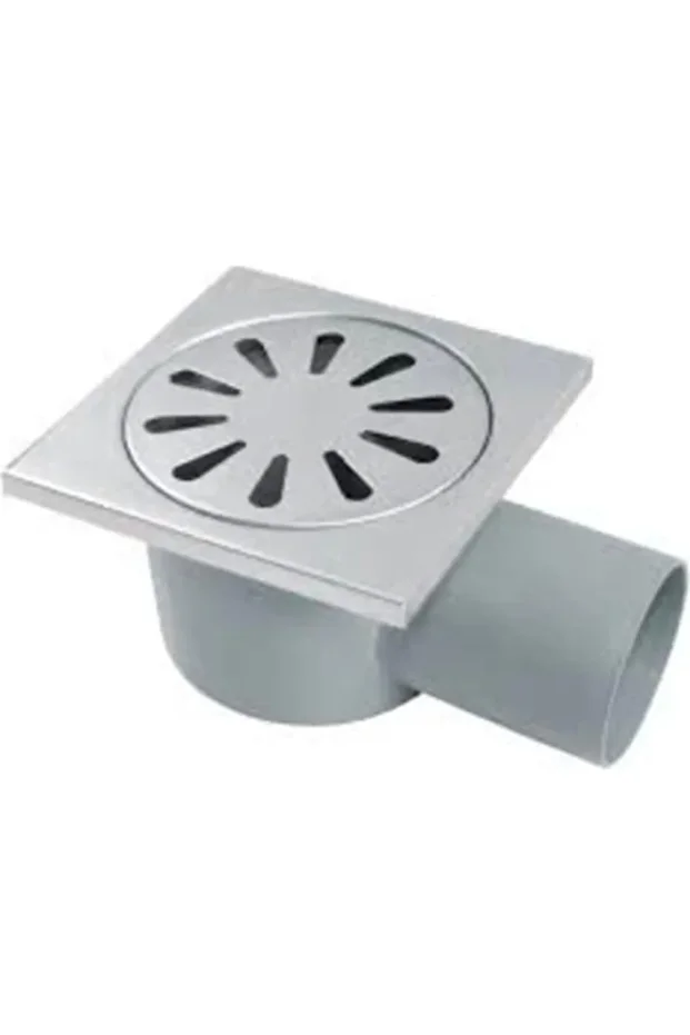 Krom Yer Süzgeci (10x10x 50 Mm Yandan Çıkışlı Yer Sifonu) - 2