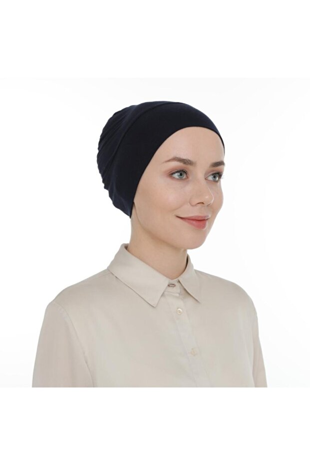 Lavender Practical Seamless Bonnet Navy Blue