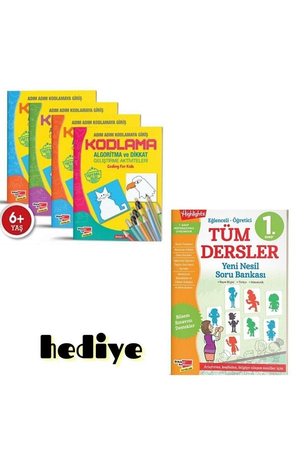 Algoritma Temelli Adım Adım Robotik Kodlama 4lü Kitap Seti Kitabı Robotik Kodlama (6+ Yaş) - 1