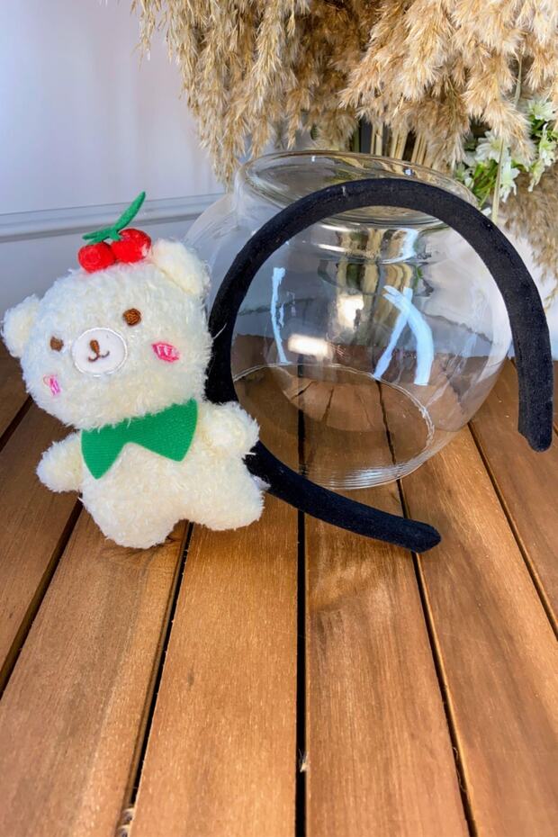 Curly Plush Teddy Bear Figured Crown Black Sbt423