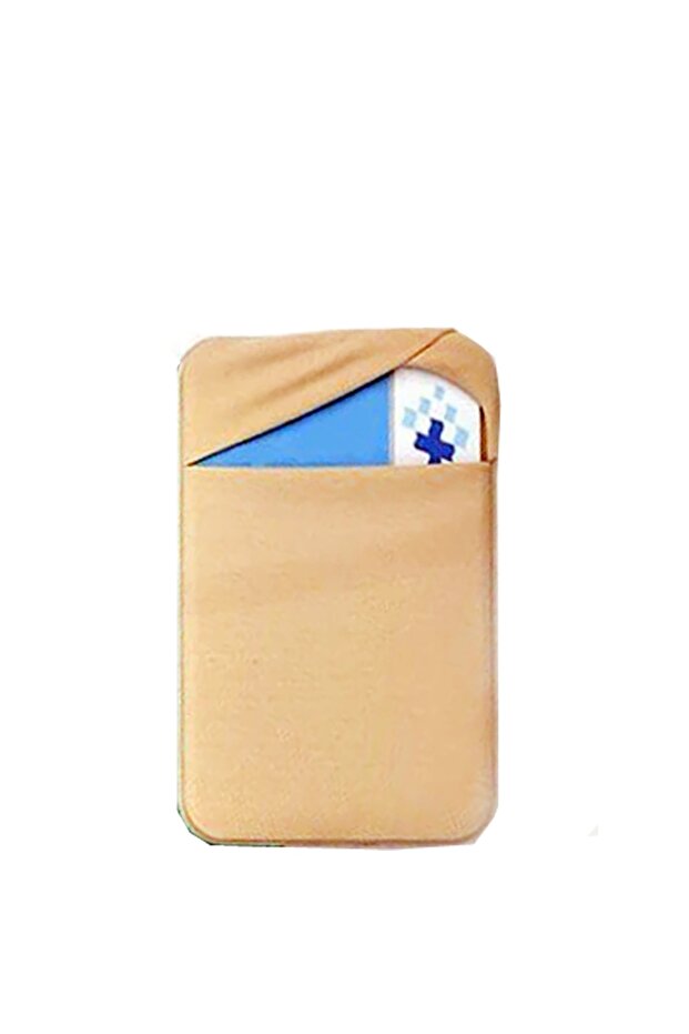 Lycra Gold Color Coin and Card Holder that Can Be Adhered to the Back of a Mobile Phone - 1
