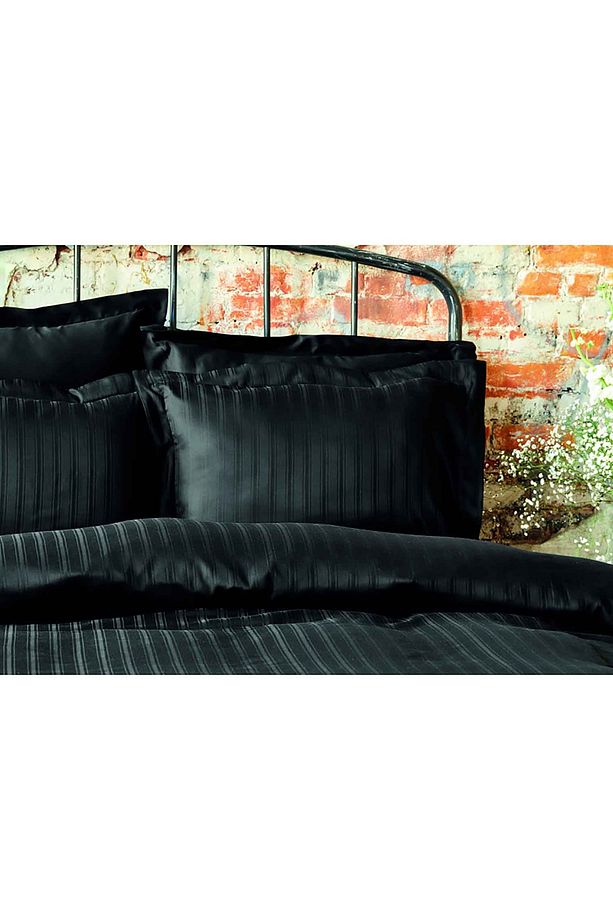 Charm Bold Siyah %100 Pamuk Tek Kişilik Nevresim Takımı - 2