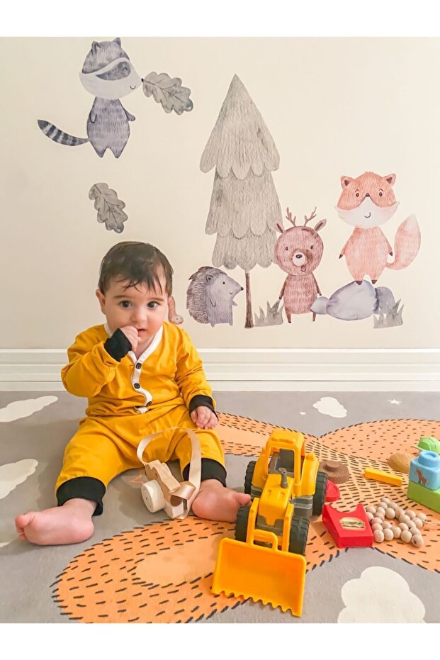 Loose Oversize Baby Jumpsuit Pajamas - Mustard