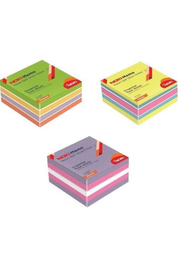 Memo 75x75 Neon Adhesive Cube Block 450 Sf Set of 3