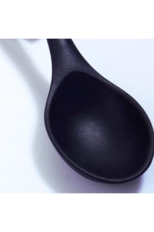 Bambu Saplı Silikon Servis Kaşığı - Siyah - 2