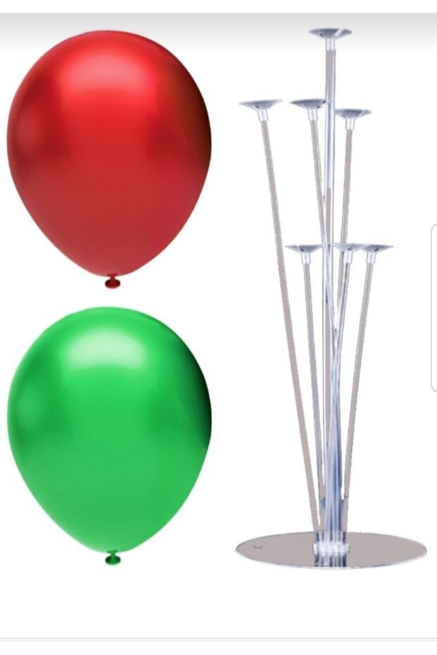 7 Pieces Balloon Stand and 40 Balloons Green Red