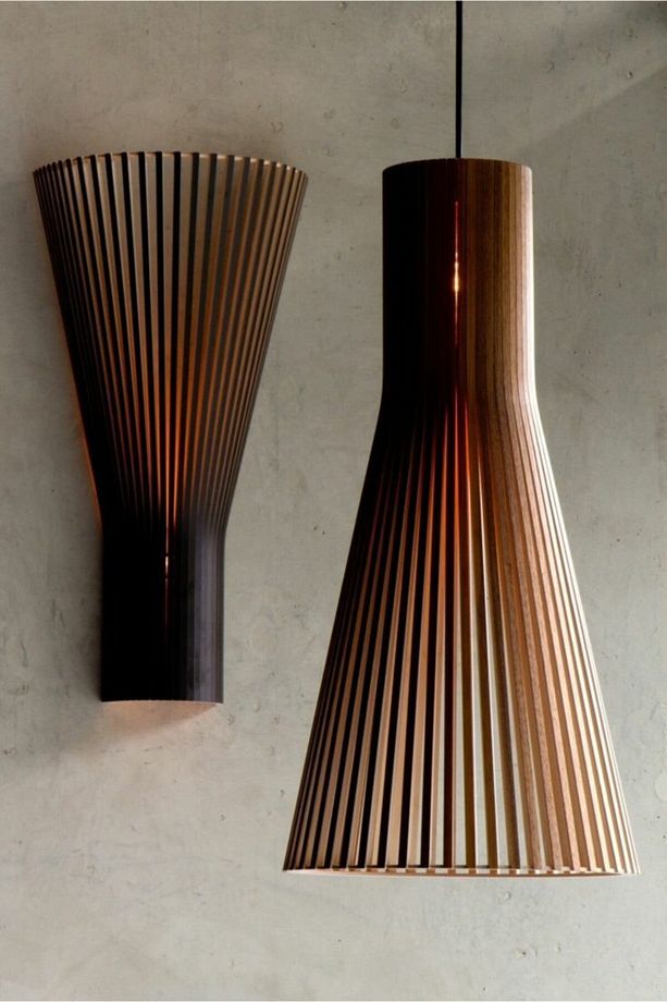 Konic Modern Tasarım Doğal Ahşap Mdf Rustik Salon Avize Aplik Set (2 Adet) - 2