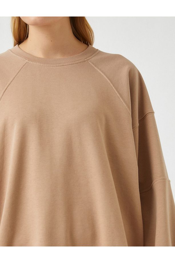Bisiklet Yaka Oversize Pijama Üstü - 5