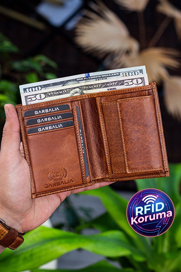 Denver Vintage Leather Coin Holder Tan Card Holder Wallet