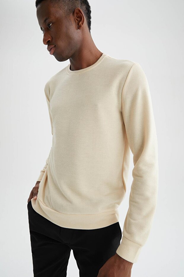 Modern Fit Bisiklet Yaka Sweatshirt - 1