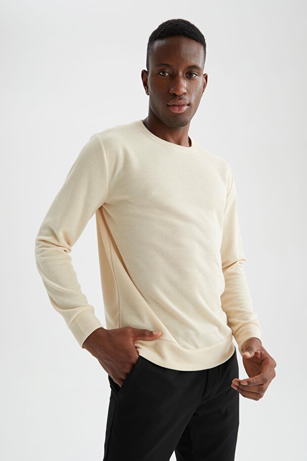 Modern Fit Bisiklet Yaka Sweatshirt - 3