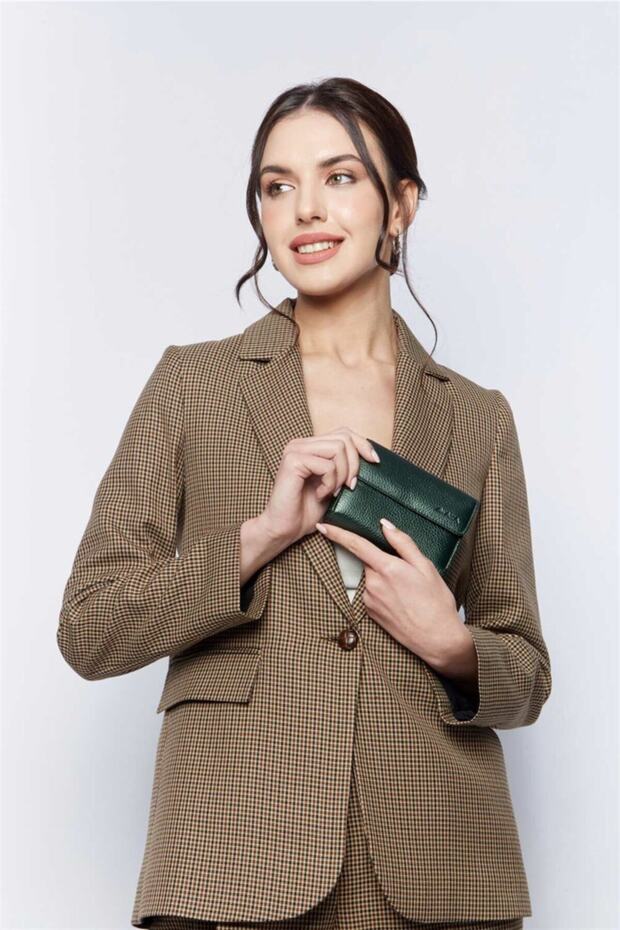 445 100% Genuine Leather Women's Wallet Khaki
