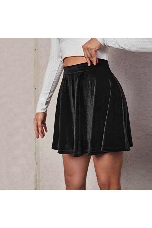 Fusta scurtă din catifea - 4