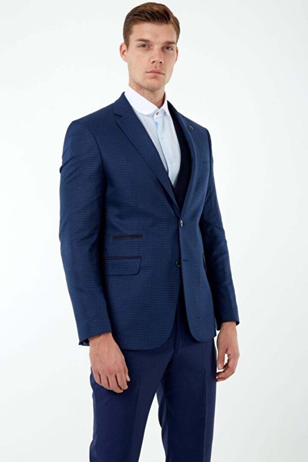 - Harper Blue Pitared Single Jacket - 2