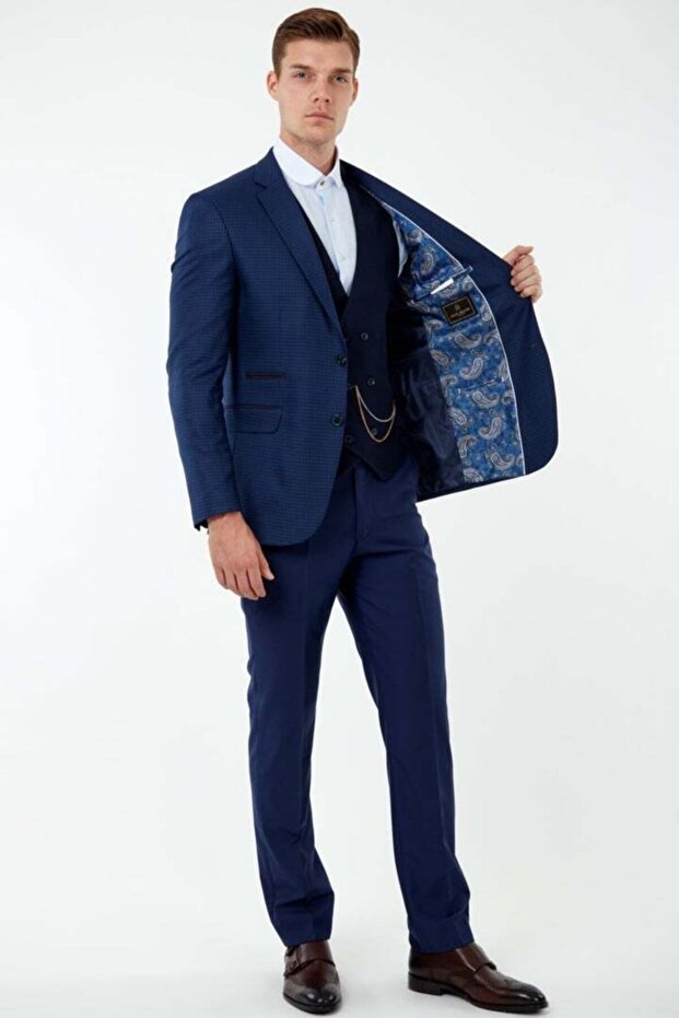 - Harper Blue Pitared Single Jacket - 4