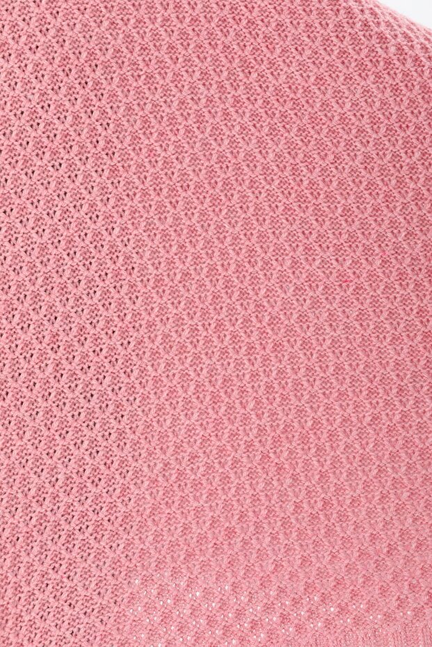 Pembe Triko Omuz Şalı - 5