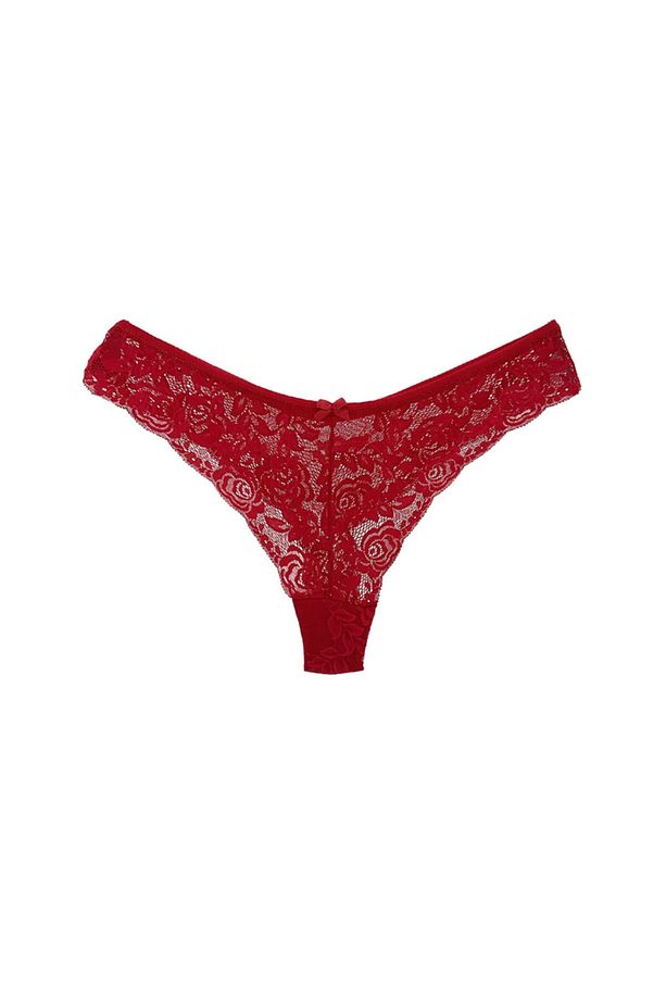 2'li Dantelli Yüksek Bel String Kadın Külot - 3