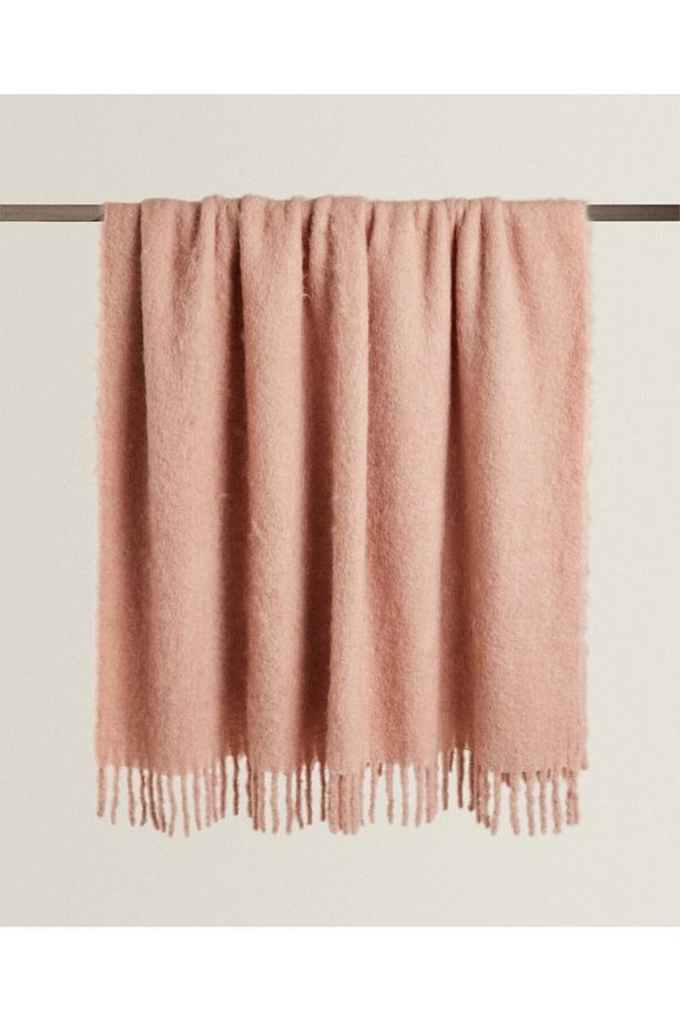 Woolmark Tek Kişilik %100 Saf Yün Battaniye Pembe - 1