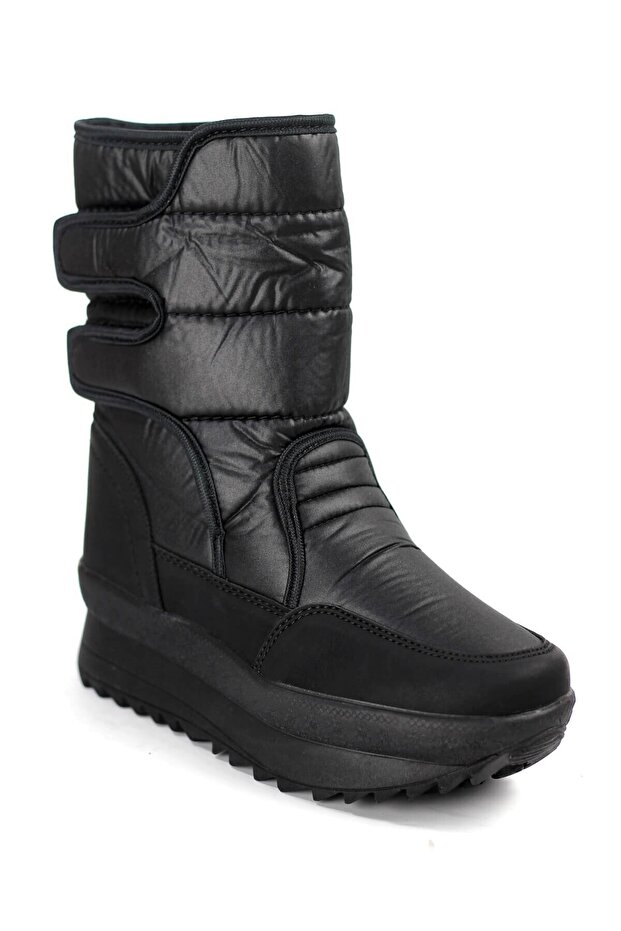 Women's Daily Snow Boots with Fur Inside, Black 0808