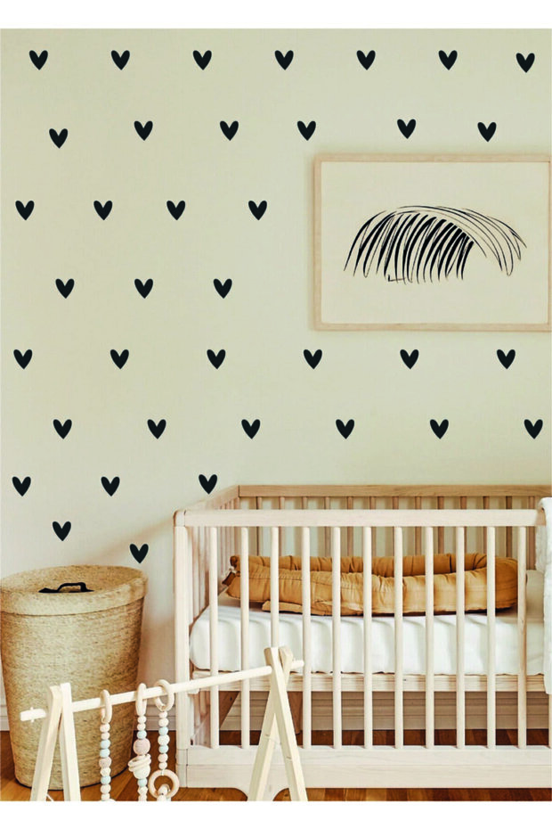 Black Cute Heart Kids Room Sticker 102 Pieces