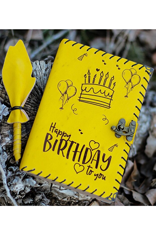 Happy Birthday Daily Memory Book Leather Covered Birthday