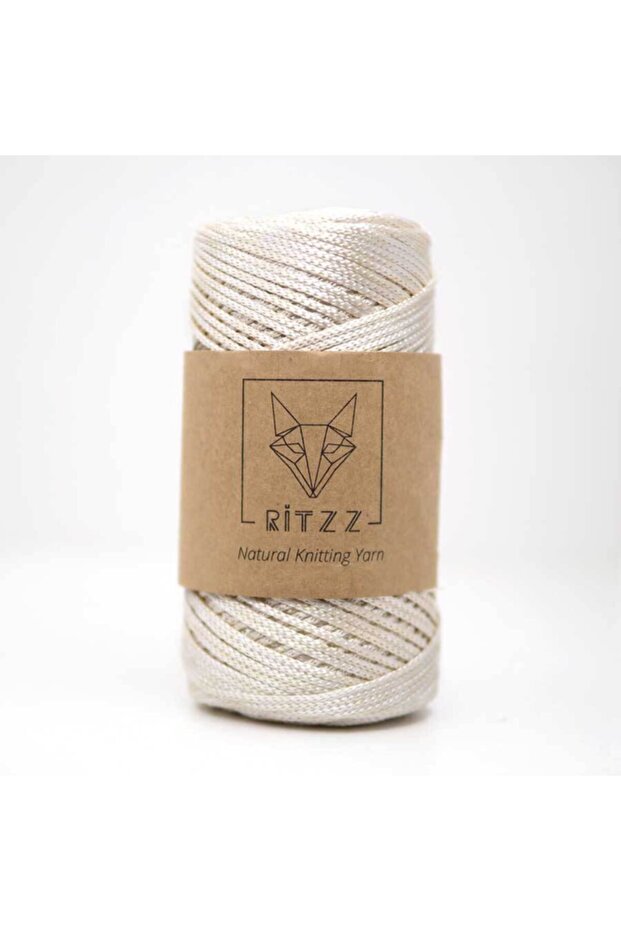 خيط مكرامية فلوش / 2 مم / كريمي فاتح - 1