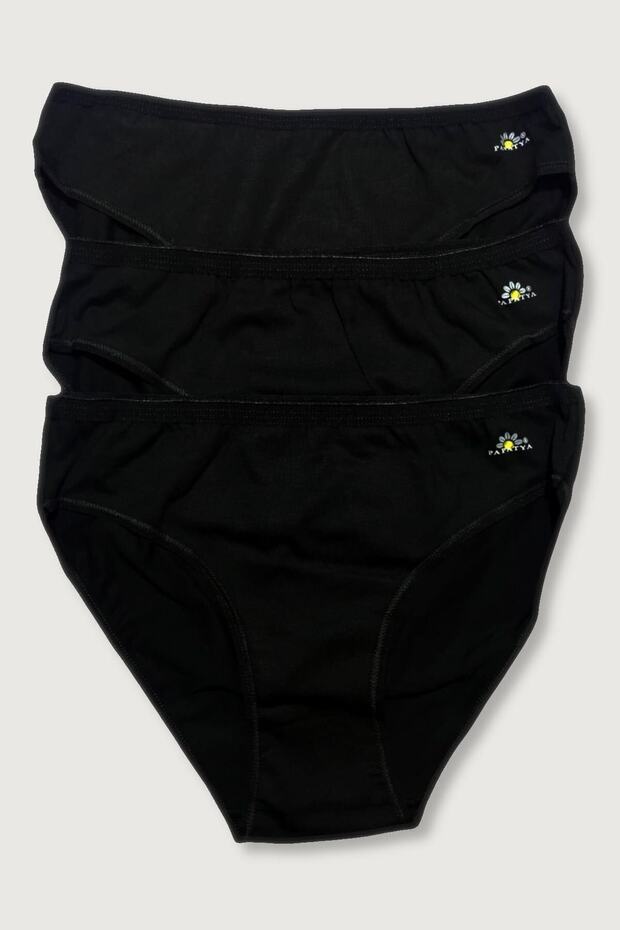 Women's 3 Pack Lycra Modal Panties Black 1850-