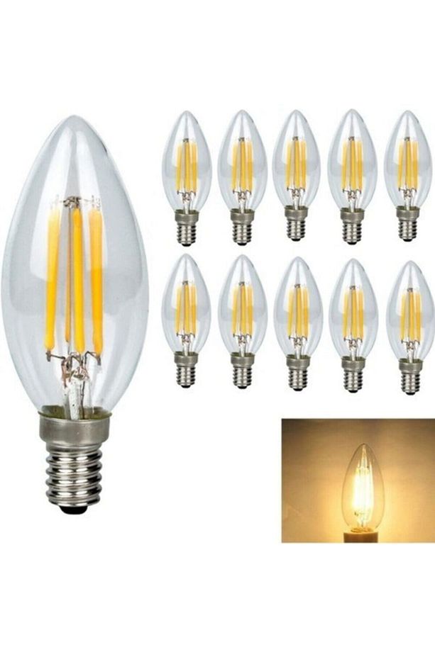 10 Adet 4 Watt E-14 Led Avize Ampulü Dimmerlenebilir Özellikli Günışığı - 3