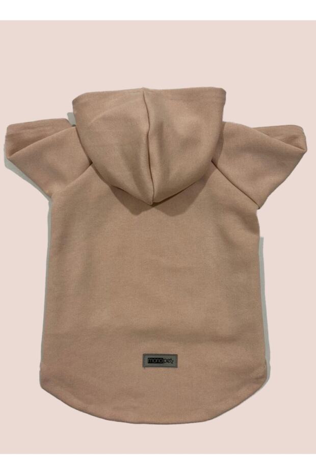 Hooded Sweatshirt Dog And Cat Outfit - Plain Powder - Size Xl
