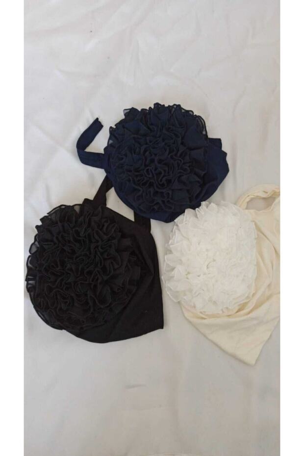 Fırfırlı Topuzlu Kaymayan Bone 3 Lü Set - 1