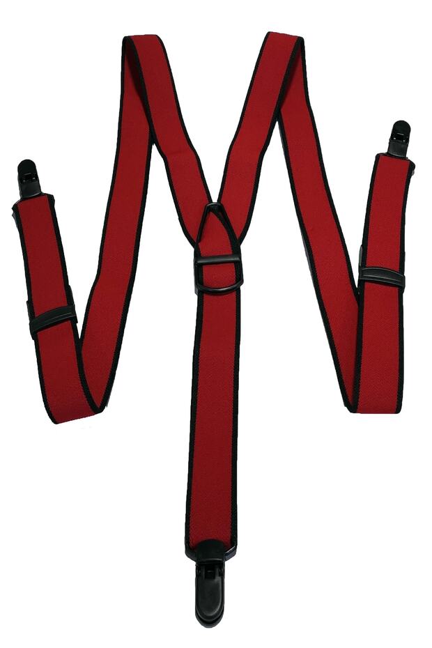 Washable Antiallergic Unisex Red Trouser Hanger with Plastic Clips