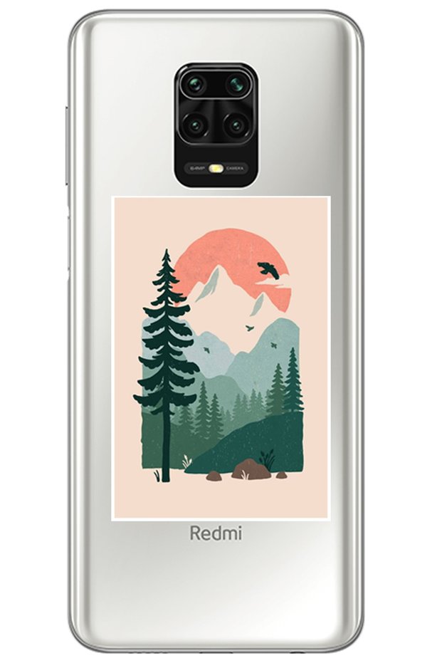 Xiaomi Redmi Note 9 Pro Wild Oak Design Patterned Transparent Silicone Case