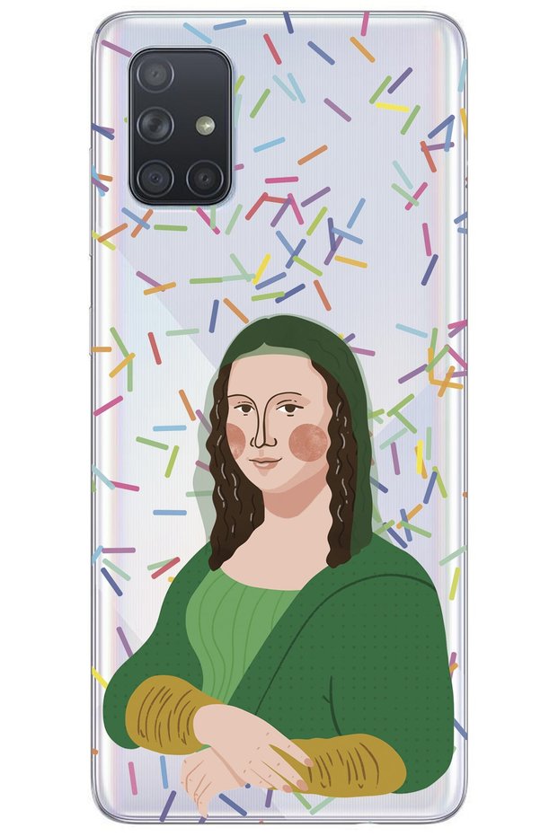 Samsung A71 Mona Lisa Design Patterned Transparent Silicone Phone Case