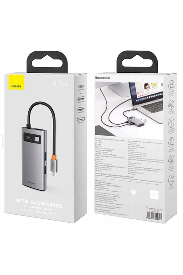 Metal Gleam Series 4in1 Type-c Hub Adaptör Çoklayıcı Gri - 8