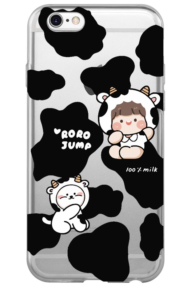 iPhone 6 Plus Cow Design Patterned Transparent Silicone Phone Case