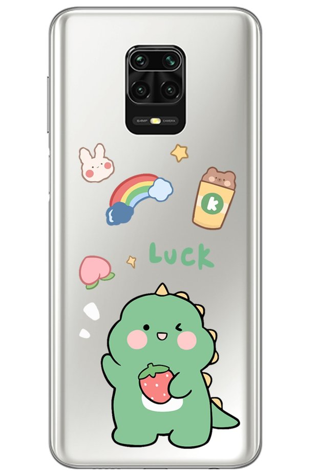 Xiaomi Redmi Note 9S Dinosaur Design Patterned Transparent Silicone Case
